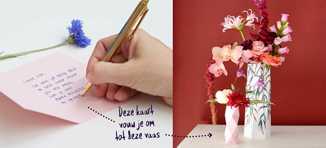 Happy Hugs - Kaart en vaas in één